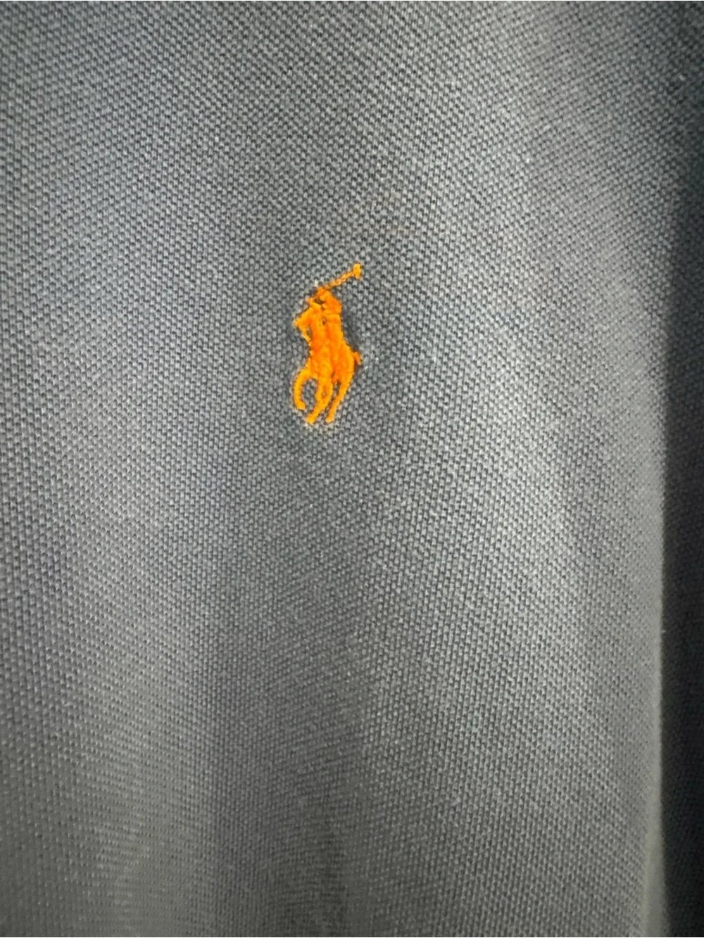 Ralph Lauren Men’s Navy Polo with Orange Pony Embroidery